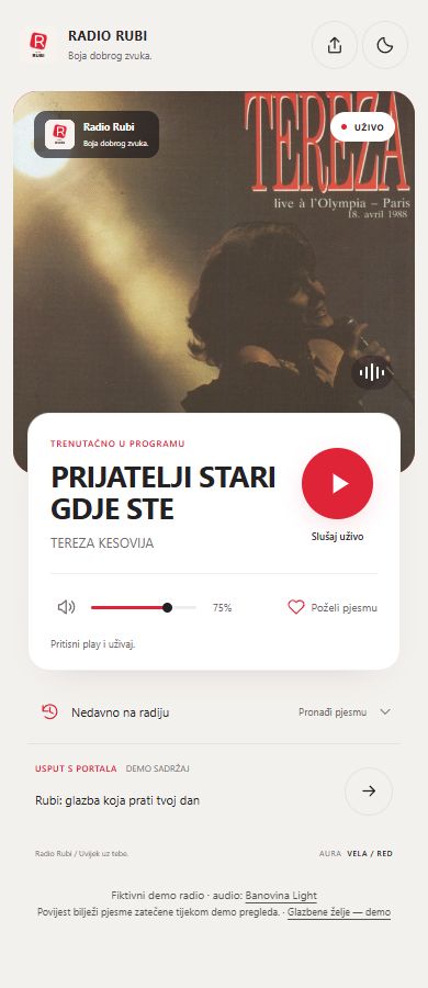 Vela Red web player s fiktivnim identitetom Radio Rubi